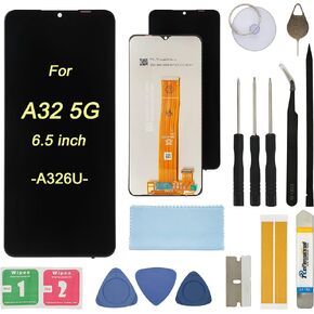 LCD Screen Replacement for Samsung Galaxy A32 5G 6.5" A326 SM-A326 A326U A326U1 A326T A326W Assembly LCD Display Touch Screen Digitizer Tools (Not for A32 4G) Frame