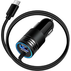 Fast USB C Car Charger for Google Pixel 9 Pro XL Fold 8a 8 Pro 7a 7 Pro 6a 6 Pro 5 5a 4 4a 4XL 3 3a 3XL 2 XL, 60W Dual Port PD Google Pixel Car Charger Adapter with 3ft Type C Fast Charging Cable