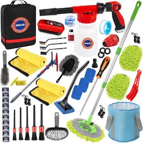 63PCS Car Wash Cleaning Kit,Car Wash Brush with Long Handle,Car Detailing Kit with Foam Gun,Car Cleaning Supplies,Handheld Vacuum, Car Detailing Kit