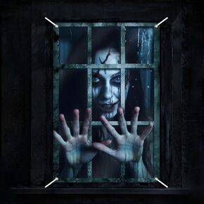 LOMIMOS Halloween Horror Curtain Background,Halloween Creepy Curtain Fabric Scary Backdrop Props for Adults Indoor Outdoor Films Photo Party Decor