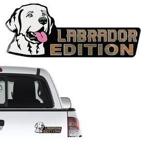 Dog Edition Car Badges, 3D Dog Car Badge Laser Cutting Car Emblem, Metal Car Exterior Emblems Badge,Cute Dogs Badge Rated Car Decals Bumper Stickers Decoration (Labrador)