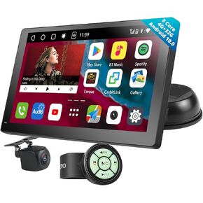 Portable CarPlay Screen for Car, RevcarX 4G LTE WiFi 7 inch Wireless CarPlay & Android Auto Touchscreen, 4G+32G Android Digital Media Receivers with 1080P Rear Cam, GPS Tracking, SWC, P907-PR-S2