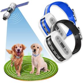 GPS Wireless Dog Fence System for 2 Dog, Electric Satellite Technology Pet Containment System by GPS Signal Boundary Pets with Waterproof & Rechargeable Collar Receiver (White)