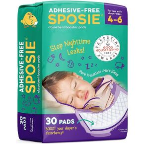Sposie Diaper Booster Pads Size 4-6, 180 Count - Diaper Pads Inserts Overnight, Cloth Diaper Inserts and Overnight Diapers, Diaper Liners Baby Products, Nighttime Diapers