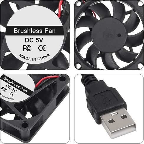 4 قطع 12025 مروحة 120 × 120 × 25 مم تيار مستمر 5 فولت 120 مم × 25 مم USB مروحة تبريد للكمبيوتر الشخصي، محمل كروي بديل 120 مم 4.72 بوصة لتبريد مروحة الكمبيوتر الشخصي - USB in Saudi Arabia