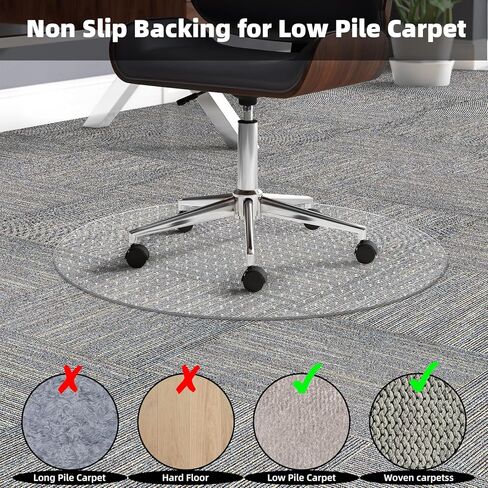 Office Chair Mat for Carpet Floor, Slip Resistant Heavy Duty Under Desk Protector Carpeted Floors Mats, Rolling Computer Mats with Studs for Home and Office Low Pile Carpets 36"X48" Chair Mat in Saudi Arabia