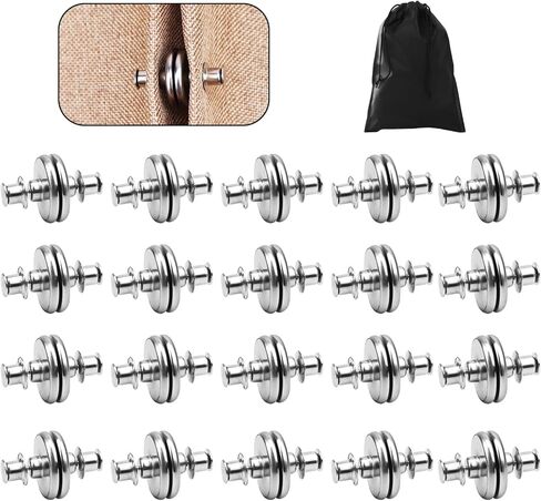 Magnetic Curtain Clips, 0.98 Inch Super Strong Curtain Magnets with Velcro, Suitable for Indoor and Outdoor Curtains, Preventing Light Leakage and Convenient Storage (12 Pairs) in Saudi Arabia