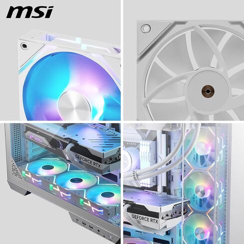 MSI MPG EZ120 ARGB WHITE-1W Fan - 120mm ARGB Fan, Fluid Dynamic Bearing with Extra nut Fixing, Mystic Light & Cooling Wizard Support with MSI motherboards, 1900RPM, 2 Years Warranty in Saudi Arabia
