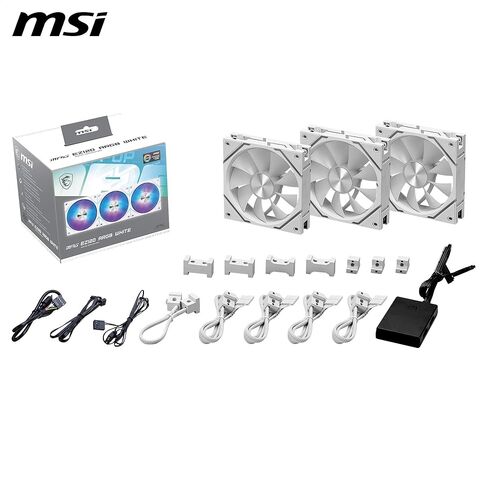 MSI MPG EZ120 ARGB WHITE-1W Fan - 120mm ARGB Fan, Fluid Dynamic Bearing with Extra nut Fixing, Mystic Light & Cooling Wizard Support with MSI motherboards, 1900RPM, 2 Years Warranty in Saudi Arabia
