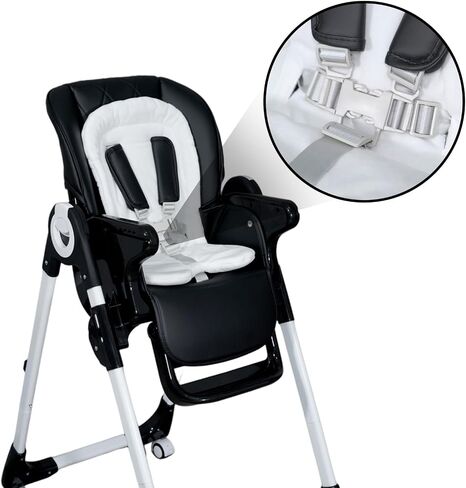4 in 1 Baby High Chair, High Chairs for Babies and Toddlers, Foldable Highchair with 4 Wheels, 4 Levels of Recline and 7 Levels of Height Adjustment (Black) in Saudi Arabia