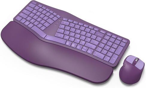 مجموعة ماوس لوحة مفاتيح لاسلكية MK960 Ergo، لوحة مفاتيح بتصميم مقسم بتقنية Bluetooth/2.4G مع مسند راحة اليد وماوس لاسلكي قابل للتعديل بـ 4 مستويات DPI، أجهزة متعددة، قابلة لإعادة الشحن، لنظام التشغيل Windows/Mac/Android (فضي) in Kuwait