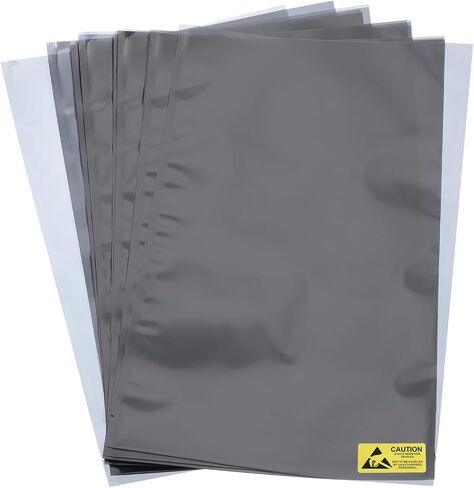 MECCANIXITY 20Pcs Anti Static Bags ESD Shielding Bag Flat Open Top Anti Static Bag for Electronic Devices 9.8x11.8 Inch(250 * 300mm) in Saudi Arabia