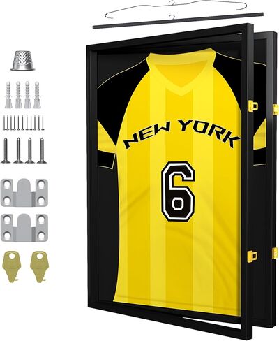 Jersey Frame Display Case Lightweight & Durable Jersey FramePinboard, Shatterproof Plexiglass & Hanging Kit for Football Baseball Basketball Soccer Hockey Shirt in Saudi Arabia