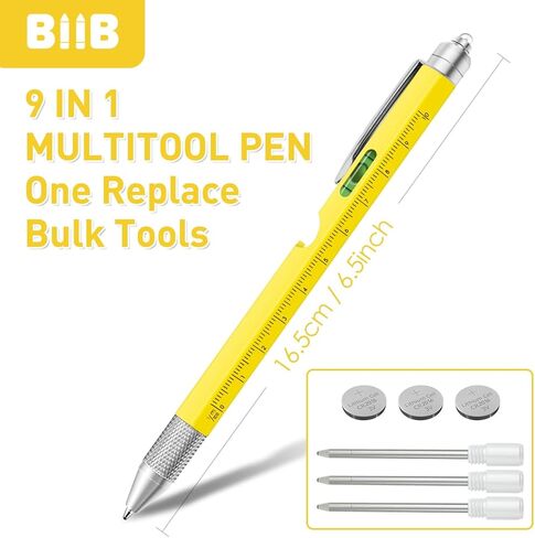BIIB Birthday Gifts for Men, 9 in 1 Multitool Pen Gifts for Men, Stocking Stuffers for Adults Men, Mens Gifts for Dad Husband, Dad Gifts for Him, Gifts for Men Who Have Everything, Tools for Men in Kuwait