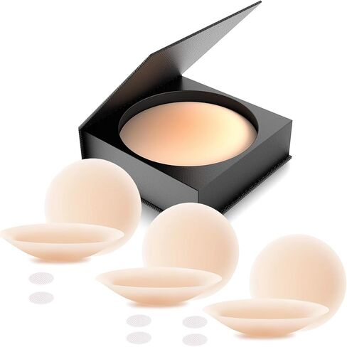 Nipple Covers 3 Pairs, Adhesive Silicone Bra Pasties For Women, Breast Petals for Strapless Dress with Travel Box in Saudi Arabia