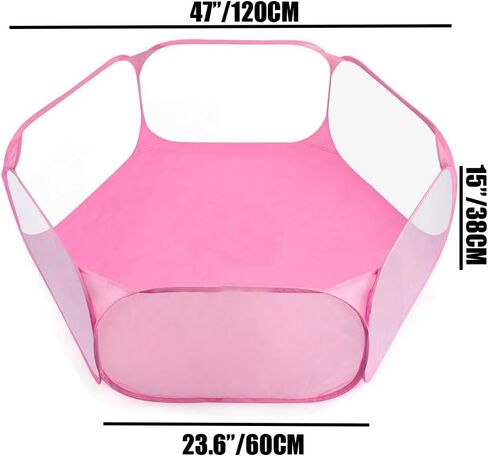 LAIRIES Small Animal Playpen, Breathable Transparent Pet Tent with Top Cover Auto-Open Indoor Outdoor Exercise Foldable Yard Fence for Kitten, Puppy, Guinea Pig, Rabbits, Hamster and Hedgehogs in Kuwait