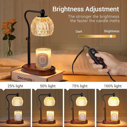 NVRGIUP Candle Warmer Lamp, Remote Control & Touch Panel, Latest Upgraded Candle Lamp Warmer with 2-4-8H Timing, 4-Level Dimming, Height Adjustable, 2 Bulbs for Home Decor Christmas Gifts for Mom in Kuwait