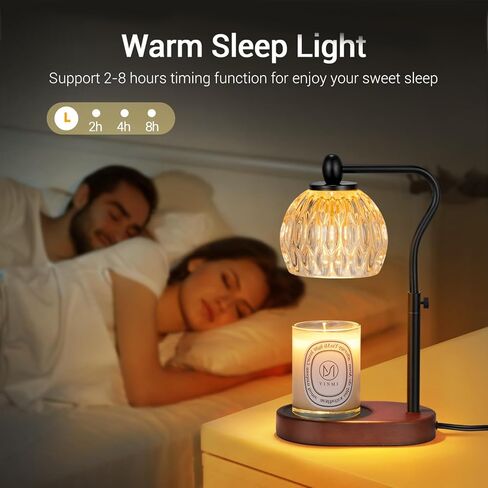 NVRGIUP Candle Warmer Lamp, Remote Control & Touch Panel, Latest Upgraded Candle Lamp Warmer with 2-4-8H Timing, 4-Level Dimming, Height Adjustable, 2 Bulbs for Home Decor Christmas Gifts for Mom in Kuwait
