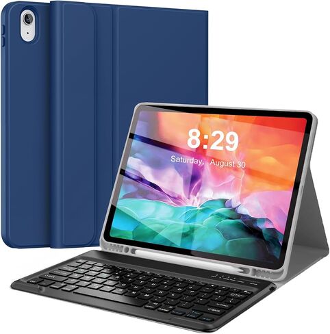حافظة لوحة المفاتيح لجهاز iPad Pro 12.9 بوصة (الطراز القديم) 2015 الأول / 2017 الجيل الثاني - لوحة مفاتيح بلوتوث لاسلكية قابلة للشحن وقابلة للفصل - غطاء جلدي ذكي فوليو مع حامل قلم رصاص لجهاز Apple iPad Pro 12.9 بوصة in Kuwait