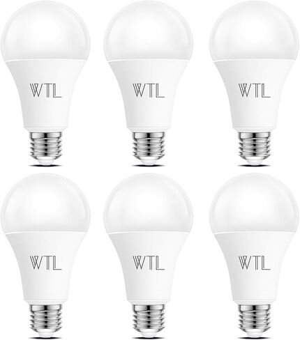 WTL A19 LED Light Bulbs 100 Watt Equivalent (Not Dimmable), 3500K Natural White, 1600 Lumens, E26 LED Bulbs 15W, Energy Saving Light Bulb for Living Room (4 Pack) in Saudi Arabia