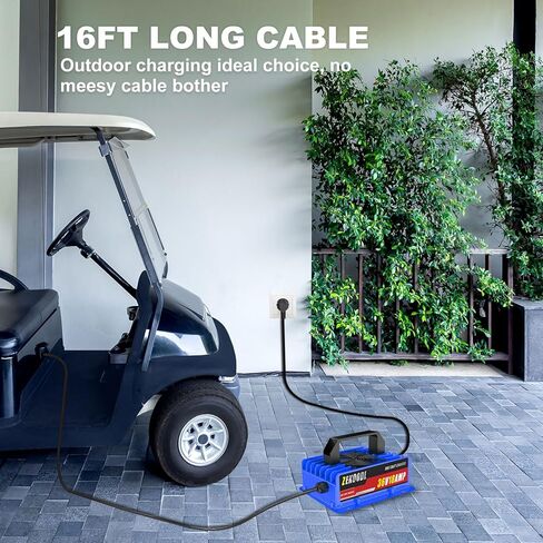 48 Volt Golf Cart Battery Charger for EZGO,15 Amp Trickle Charge Golf Cart Charger 110V-240V,16FT Cable, 4-6 Hours Full Charge Portable Golf Cart Charger for Lead Acid Battery,AGM,Gel in Saudi Arabia