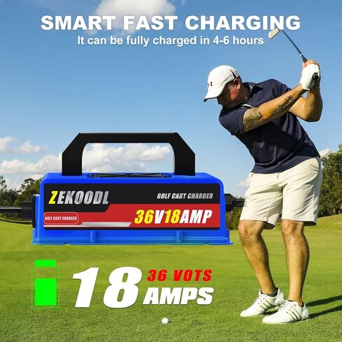 48 Volt Golf Cart Battery Charger for EZGO,15 Amp Trickle Charge Golf Cart Charger 110V-240V,16FT Cable, 4-6 Hours Full Charge Portable Golf Cart Charger for Lead Acid Battery,AGM,Gel in Saudi Arabia