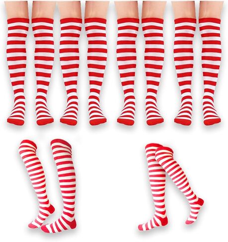 4 Pair Chicken Leg Socks,Novelty Under Knee High Socks Calf Socks Funny Party Gifts for Women,Men,Gym,White Elephant Gift Exchange in Saudi Arabia