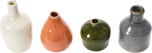 Creative Co-Op DA8327-1 Blue, Yellow, Green & White Terracotta Vases (Set of 4 Colors/Shapes) in Saudi Arabia