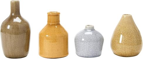 Creative Co-Op DA8327-1 Blue, Yellow, Green & White Terracotta Vases (Set of 4 Colors/Shapes) in Saudi Arabia