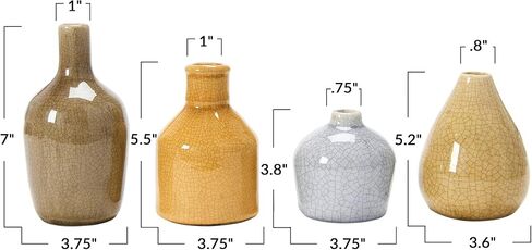Creative Co-Op DA8327-1 Blue, Yellow, Green & White Terracotta Vases (Set of 4 Colors/Shapes) in Saudi Arabia