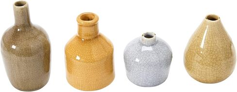 Creative Co-Op DA8327-1 Blue, Yellow, Green & White Terracotta Vases (Set of 4 Colors/Shapes) in Saudi Arabia