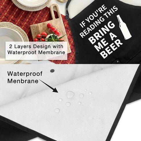 Funny Cooking Chef Apron with Pockets BBQ Kitchen Work Aprons Birthday Dad Creative Gifts in Saudi Arabia