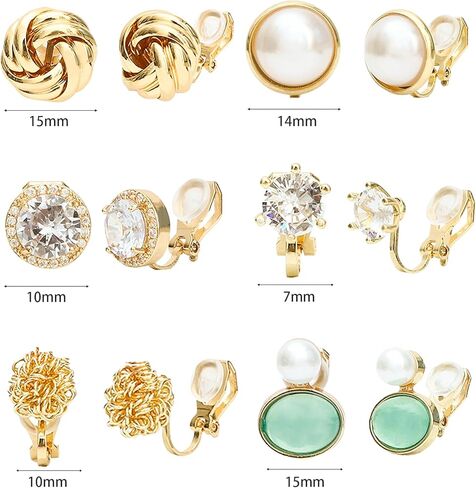 NEWITIN 6 أزواج زهرة كليب على الأقراط للنساء الأقراط هيبوالرجينيك اللؤلؤ ديزي زهرة شرابة الأقراط بيان طويل تتدلى الأقراط غير ثقب زهرة الأقراط للنساء in Kuwait