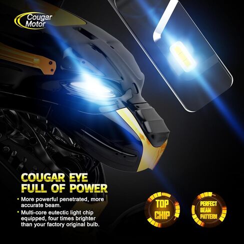 Cougar Motor H11 Light Bulbs, H11 Fog Lights H9 Light H8 Bulb 18000LM 6500K - Small Size with Silent Cooling Fan, Powersports ATV/UTV Fog Bulb, Non-polarity, Plug & Play - Pack of 2 in Saudi Arabia