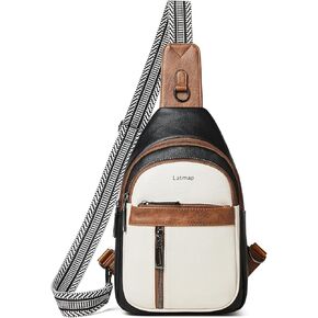 Large Sling Bag For Women Men Backpack Fanny Pack Crossbody Chest Travel Shoulder Belt Bags Purse Handbag PU Leather