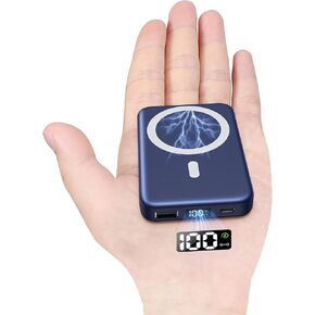 Wireless Power Bank 10000mAh Fast Charging,Slim Magnetic Portable Charger USB C PD 22.5W,Small LED Display External Battery Pack for iPhone 16/15/14/13/12/11/10 Pro Max/Mag-Safe/Samsung/Phones