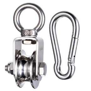 Heavy Duty Cable Single Pulley Block Wheel with Clip for Wire Rope with Ball Bearings, DIY Pulley System for Gym Equipment Workout, Winch, Lifting