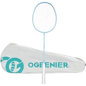 OGEENIER Professional 4U Carbon Fiber Badminton Racket - 30LBS - Includes Badminton Grip and Bag, Lightweight Badminton Racquet for Gym