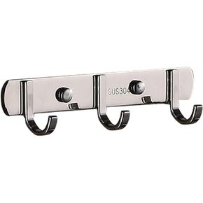Stainless Steel Coat Rack Heavy Duty Wall Mounted Towel Hanger Modern Metal Clothes Hooks for Entryway Hallway Kitchen Bathroom Bedroom (Flat, 5 Hooks)