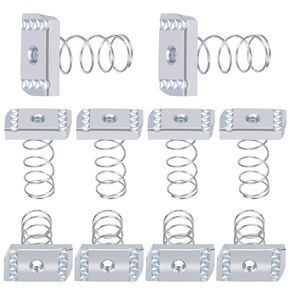 Glarks 10pcs Strut Channel Nuts with Standard Spring Kit, Thread 5/16in Spring Channel Nuts, Long Spring Nuts, Spring Strut Nuts for Strut Channel Mounts Solar Panel