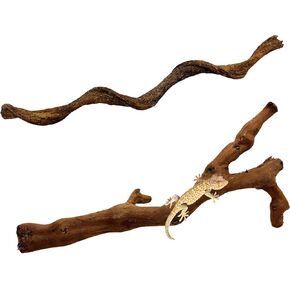BNOSDM Reptile Wood Branches Decor Lizard Habitat Decoration Terrarium Tree Trunk Ornament for Bearded Dragon Gecko Snake Frog Chameleon Spider 2PCS