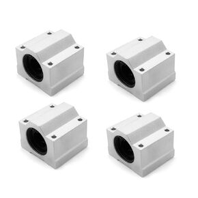 4Pcs SC20UU Linear Motion Ball Bearing Slide Block ID 20mm Aluminum Bushing Linear Rail Support Guide Shaft Bearing for Printer Parts 4 Pack