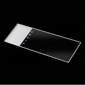 Globe Scientific 1328-144 Borosilicate Glass Microscope Slide, 90° Ground Edge with Safety Corners, Frosted, 25 mm W x 75 mm L (Pack of 144)