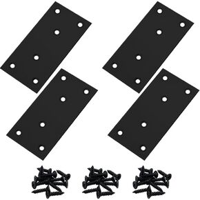 12Pcs Flat Mending Plates, 4" x 2" Flat Straight Brace Bracket, Heavy Duty 304 Stainless Steel Joining Plates for Shelves Cabinet,Furniture Corner Repair Fixing 100X50X2MM (Silver with Screws)