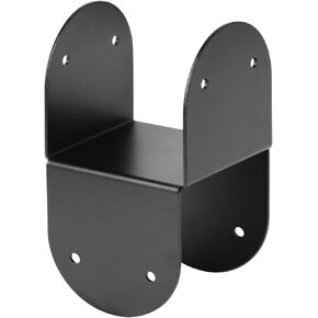 4 Pcs Black Caps Tie Bracket for 4x4 Post,14 Gauge Post Base Steel Post Anchor Connector Steel Mounting Brackets Support for Post to Wood Deck