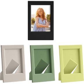 مجموعة إطار صور صغير kwmobile باللون الوردي/البنفسجي/الأزرق الفاتح/الأخضر الفاتح - 4 إطارات صور لصور الكاميرا الفورية - إطارات بلاستيكية قائمة in Kuwait