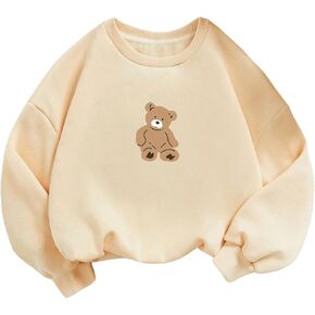 SOLY HUX Girl's Cute Graphic Print Drop Shoulder Sweatshirt Long Sleeve Shirts Crewneck Pullover Tops