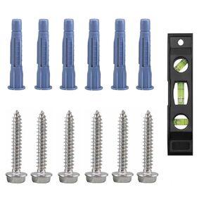 Lag Bolt Kit for TV Wall Mount Comes with M8×65mm Lag Bolt for Wood Stud, Plastic Anchors for Concrete Wall, Includes Bubble Level for Easy Installation