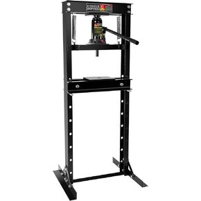 6 Ton Shop Press, H-Frame Garage Floor Adjustable Hydraulic Shop Press with Stamping Plates to Bend, Straighten, Or Press Parts, Install Bearings & U-Joints
