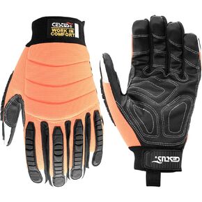Cestus 8015, Impact Work Gloves, Reflective Fingertips, Heavy Duty Grip for Construction, Rigging, Demolition, Truck Drivers